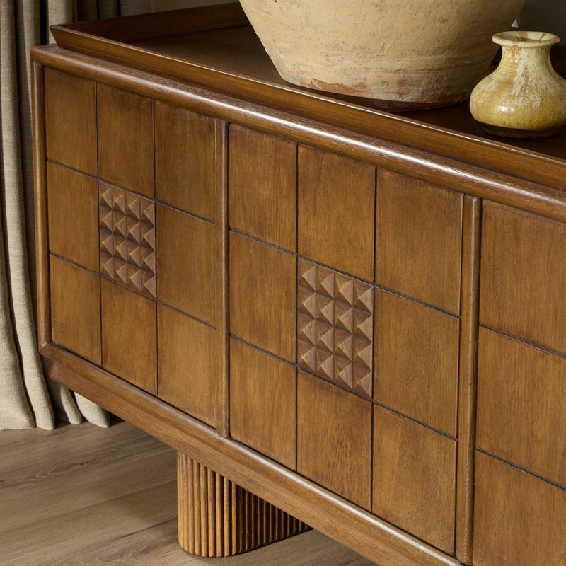 Lyle Media Console-Rust Rubberwood
