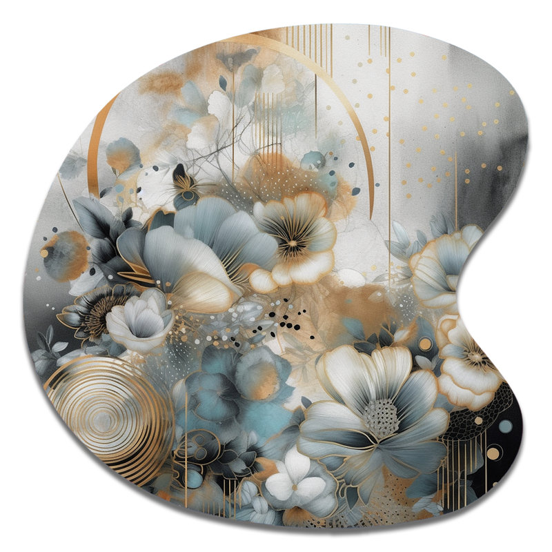 Kempston - Décoration murale irrégulière en métal à motif floral, H 27 po x l 27 po