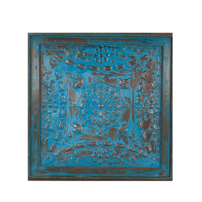 Curio 28" Square Iron Ceiling Panel in Antique Blue