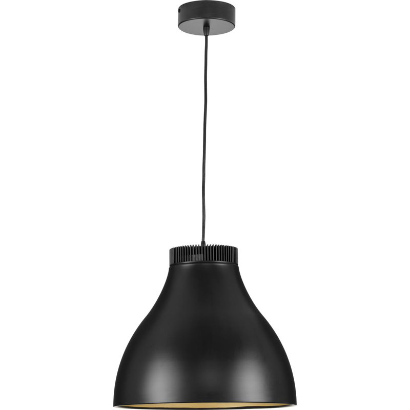 Luminaire suspendu DEL en métal moderne, Noir mat, H 14 po x l 16 po x P 16 po