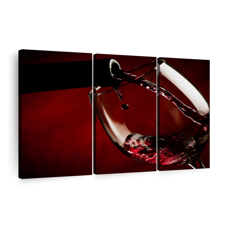 Verre à vin, reproduction d'art sur toile, H 45 po x l 28 po x P 1,25 po