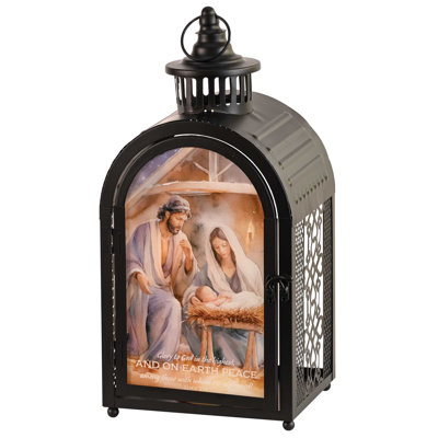 Lantern Holy Family Luke 2:14 16.5"H