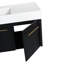 Meuble-lavabo de 48 po, lavabo en résine épaisse avec charnières en acier inoxydable, meuble-lavabo en bois de châtaignier noir, meuble à rebord, armoire, porte à charnières à fermeture douce