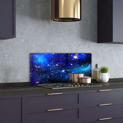 Aeshia Universe and Science Fiction - Blue - Starry Sky 1 Piece Wall Art on Glass