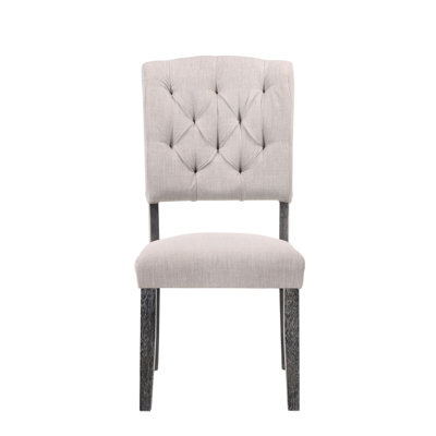 2 chaises d'appoint transitionnelles - lin beige, chêne gris, dossier de style chêne 2