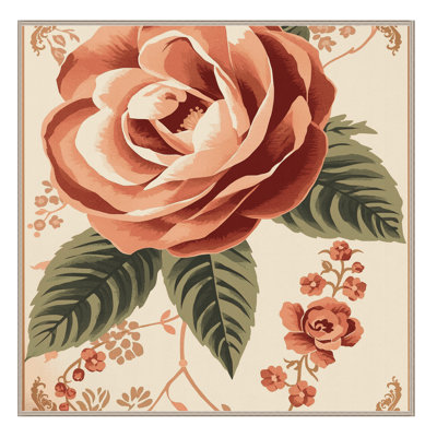 Tapis floral moelleux doux à motif floral français camouflage Odenton - reliure beige