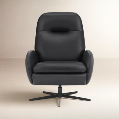 Danva 32" Genuine Leather Manual Swivel Recliner
