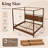 Emiyah Solid Wood Canopy Bed Frame Four Poster Bed, No Springs Required, Walnut Color-1104330803