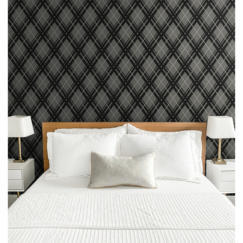 Seabrook Designs & Onyx Bias Diamond, Argent; noir