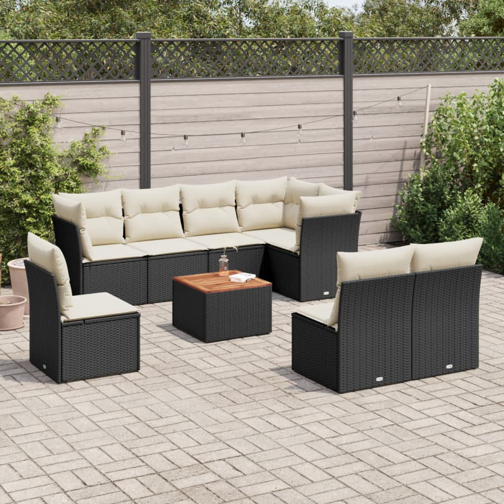 Vidaxl 9-Tlg. Garten-Sofagarnitur aus Polyrattan mit Kissen