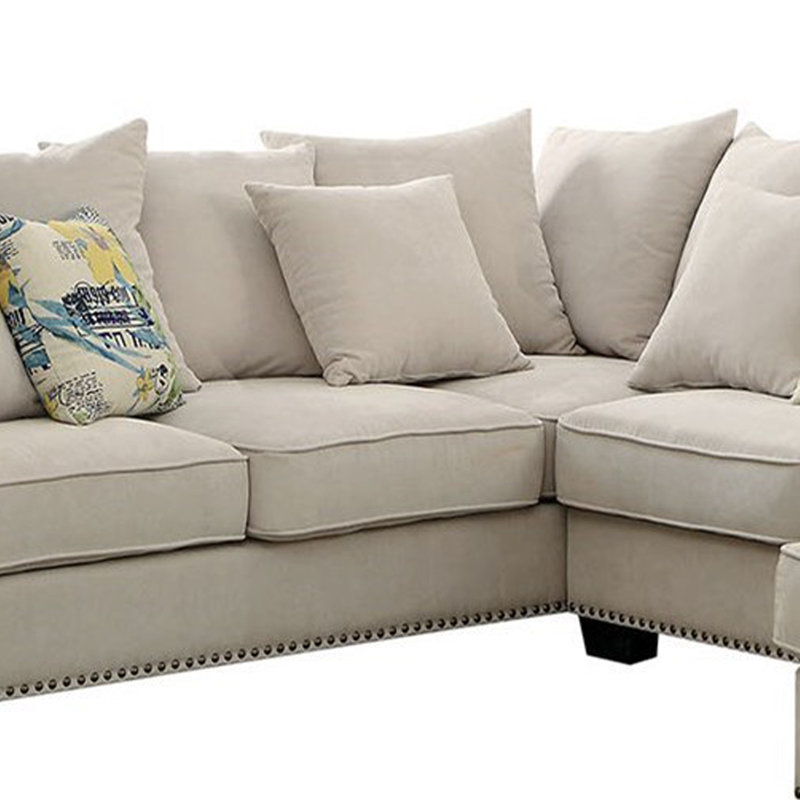 Diann 122.5" Wide Left Hand Facing Sectional, Beige