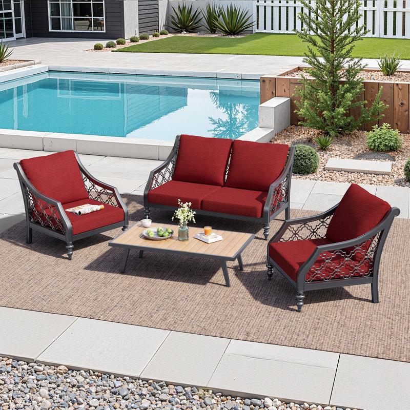 Outdoor Deep Seating Cushion Set, Beige Moroccan, 1