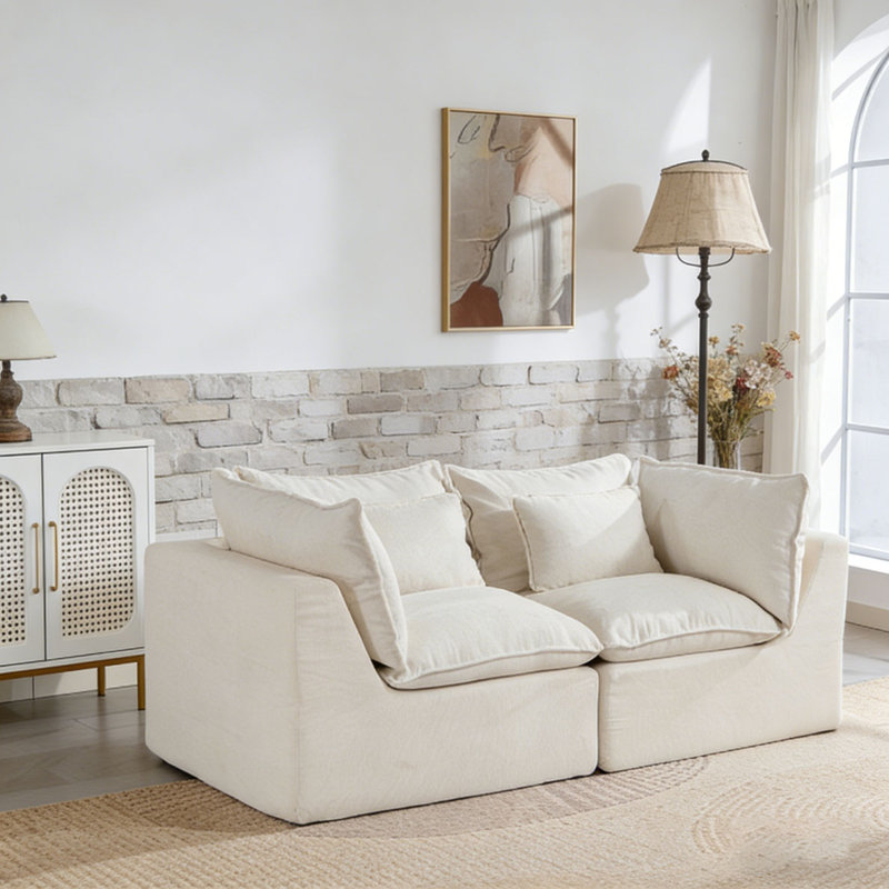 Canapé modulaire surdimensionné Cloud Couch, Ancient White+2Seat