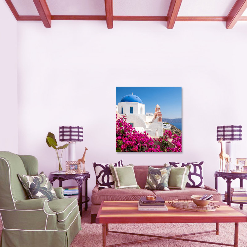 Santorini Summer Print, 24" H x 24" W 1.5" D, Acrylic