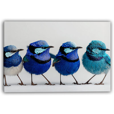 «Blue Harmony» - art mural oiseaux chanteurs réalistes