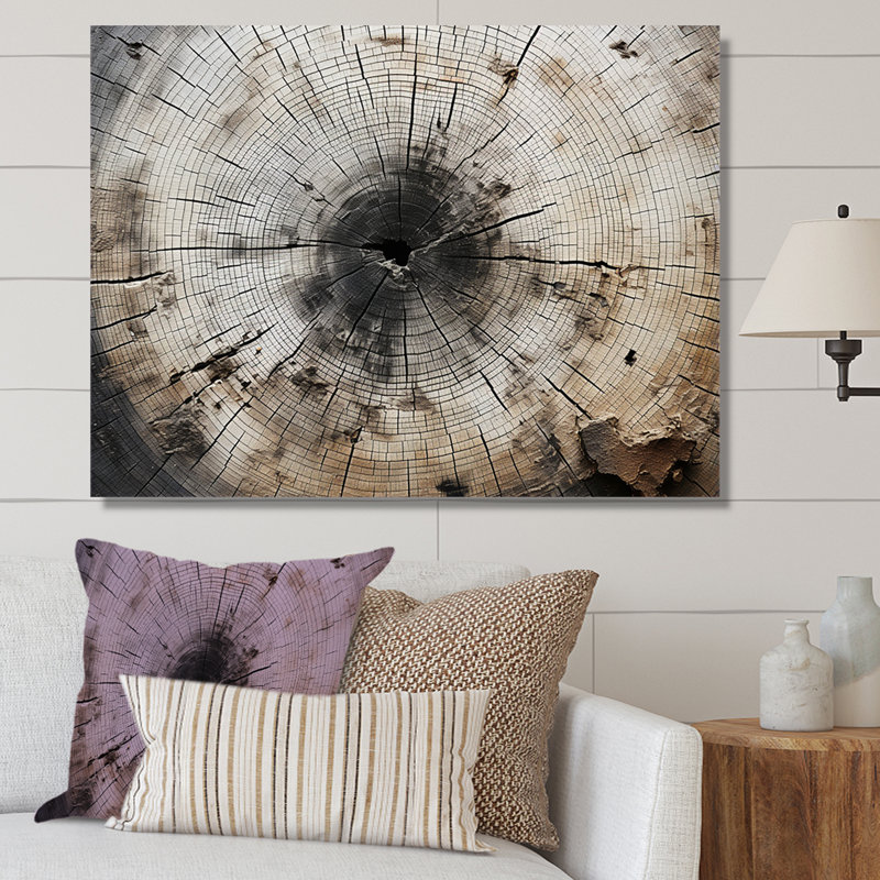 Arbre coupé en souche - décoration murale arbre séquoia, H 12 po x l 20 po x P 1 po, Toile tendue