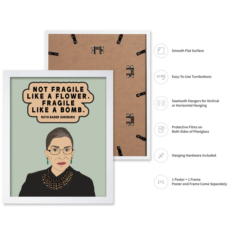 «Fragile Like A Bomb No1», Poster, White Framed, 11"H x 14"W