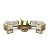 Circular Modular Outdoor 6 - Piece Teak Conversation Set