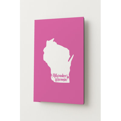 Home Sweet Milwaukee — Wisconsin State Silhouette — Portrait Metal Wall Art