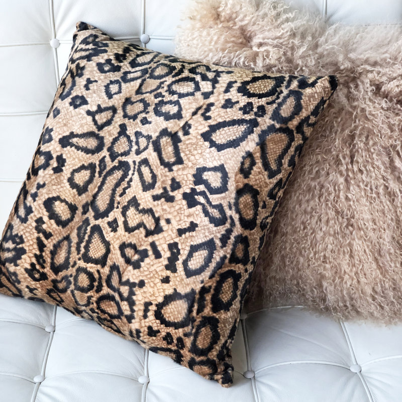 Animal Print Faux Fur Throw Pillow