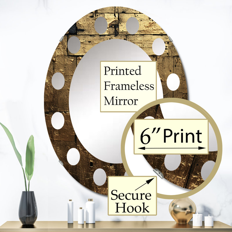 Lenecka - Miroir mural moderne ovale, 36 po x 24 po