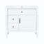 Meuble-lavabo de salle de bain avec lavabo, armoire de salle de bain autoportante avec lavabo en céramique, tiroir rabattable, tablette réglable, structure en bois d'hévéa et panneaux de fibres à densité moyenne, finition peinte à poignées en métal-82668977-82668982