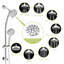 Pomme de douche 4,7 po et double douche à main 8 po, joint, ensemble de tête en plastique avec grande pomme de douche, 8 modes,