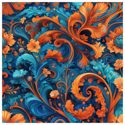 Ornate Floral Swirls Wall Tapestry - Floral Wall Decor