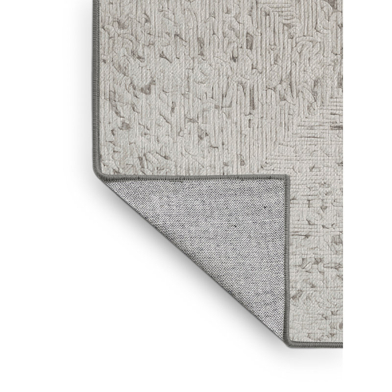 Machine Washable Gray Area Rug, Square 4'