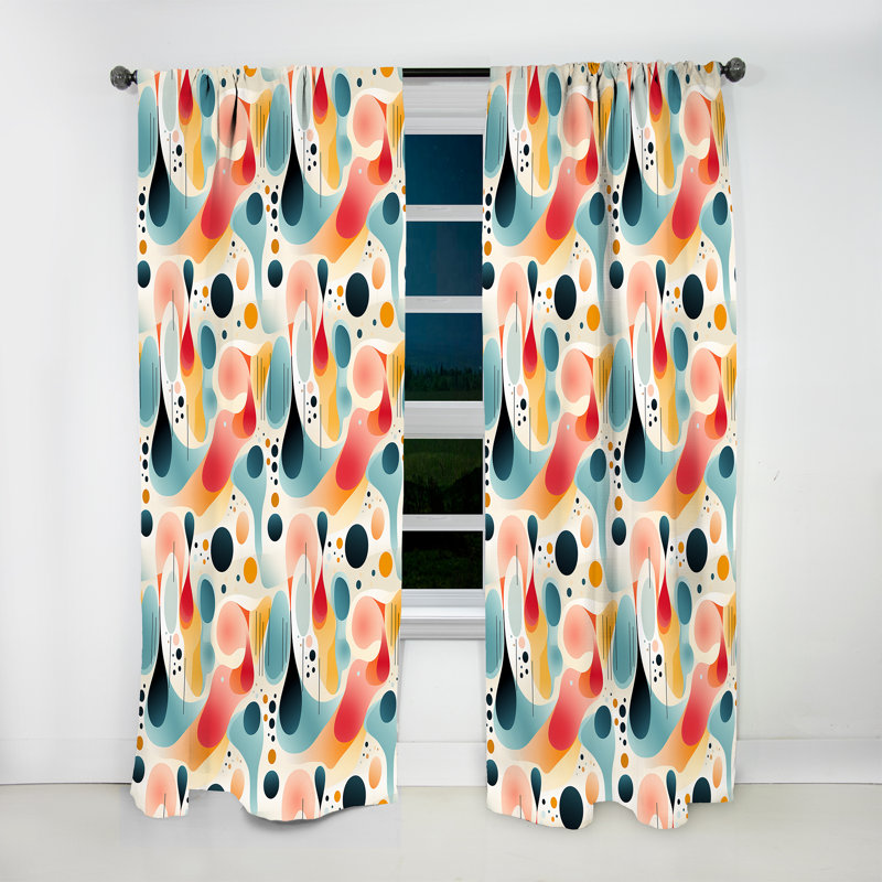Minimalist Abstraction - rideau en velours moderne - obscurcissant - 1 panneau, L 52 po x L 84 po