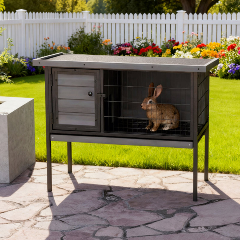 Rabbit Hutch Elevated With No Leak Tray