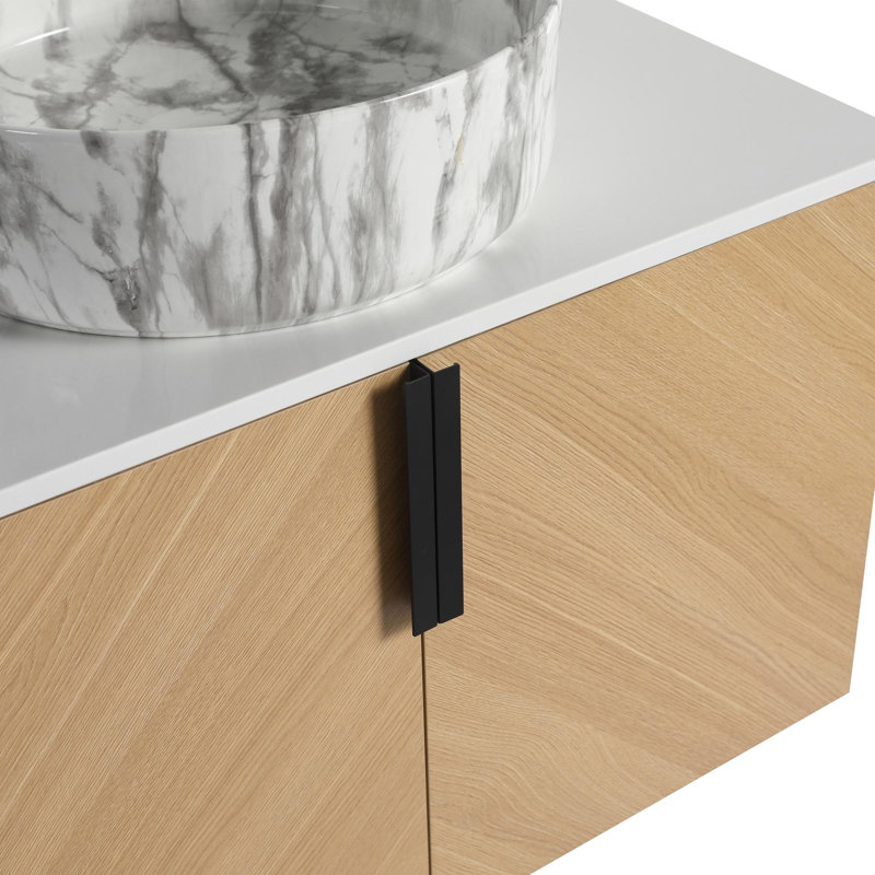 30" bathroom vanity with ceramic sink