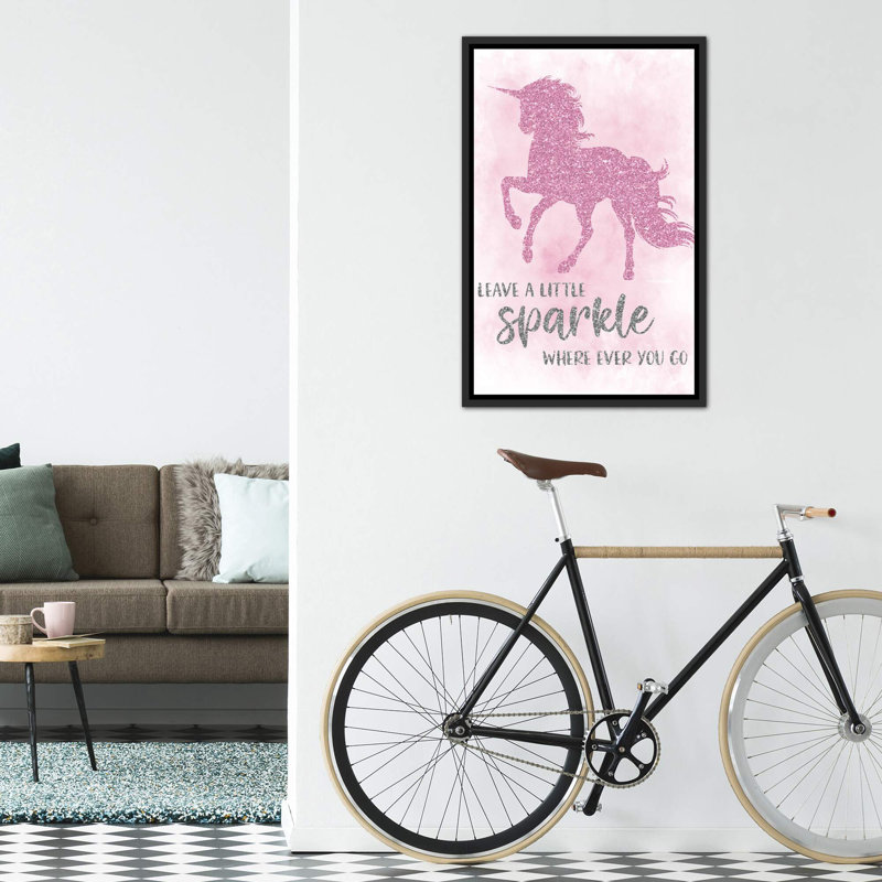 Art sparkle, H 40 po x l 26 po x P 1,5 po, Toile avec cadre noir patiné