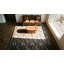 Tapis bleu antique en laine à tissage plat