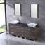  72'' Double Bathroom Vanity with Glass Top