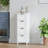 Freestanding 4 - Drawer White Storage For Living Room, Space Saving Design Small Spaces Cabinet Hallway, Vertical Organization