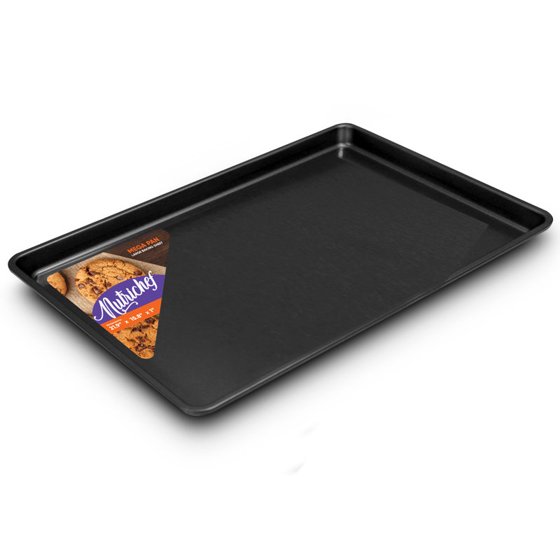 NutriChef Non-Stick Steel Baking Sheet, Black