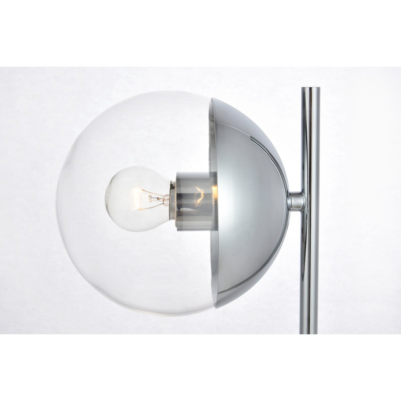 Lampe de table 22 po Yearby, Chrome, Transparent