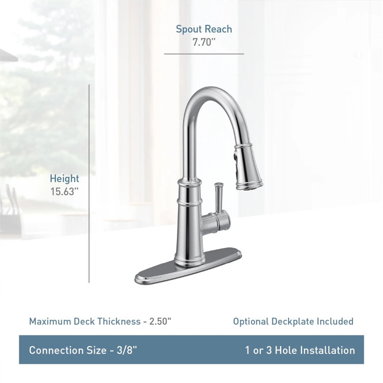 Newport Brass Pull down Single Handle Kitchen Faucet with Deck Plate