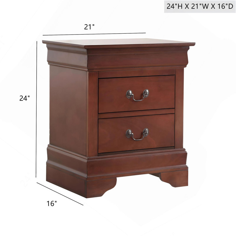 Table de chevet élégante en cerisier traditionnel, Cerisier