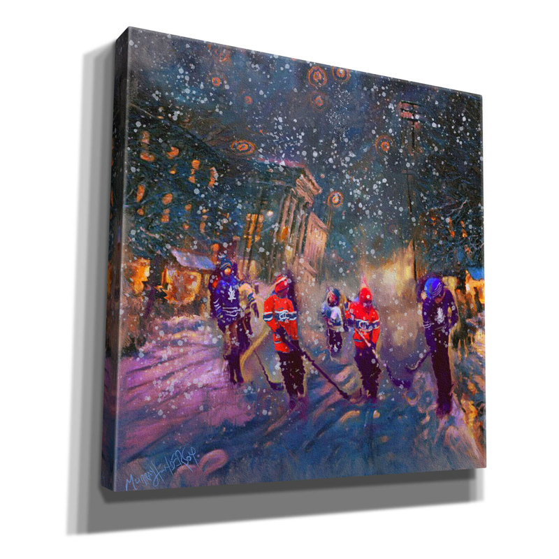 Red Barrel Studio «Street Game» par Murray Henderson, reproduction d'art sur toile, H 37 po x l 37 po x P 1,5 po
