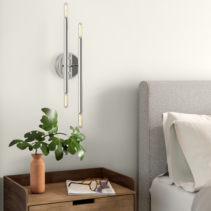 Poco Steel Armed Sconce, Polished Chrome