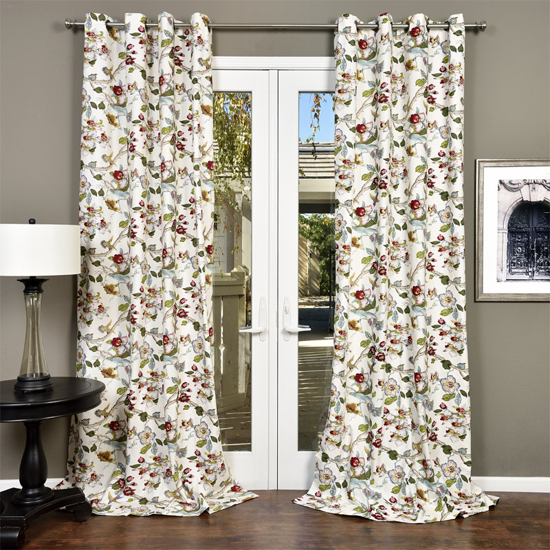 Kennon Cotton Blend Semi Sheer Curtain Single Panel, White
