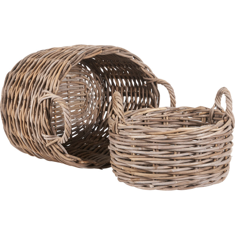 Hand Woven Wicker Laundry Hamper with Handles