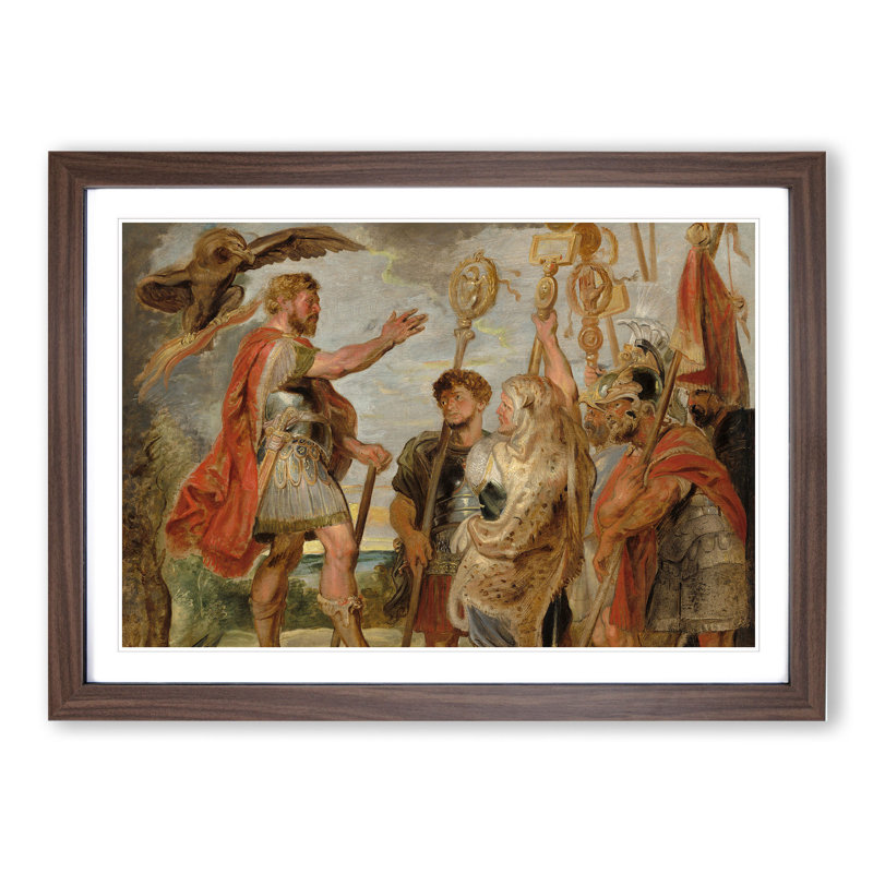 Decius Mus Addressing the Legions by Peter Paul Rubens - Picture Frame Painting, 48cm H x 65cm W x 2cm D, Walnut Framed