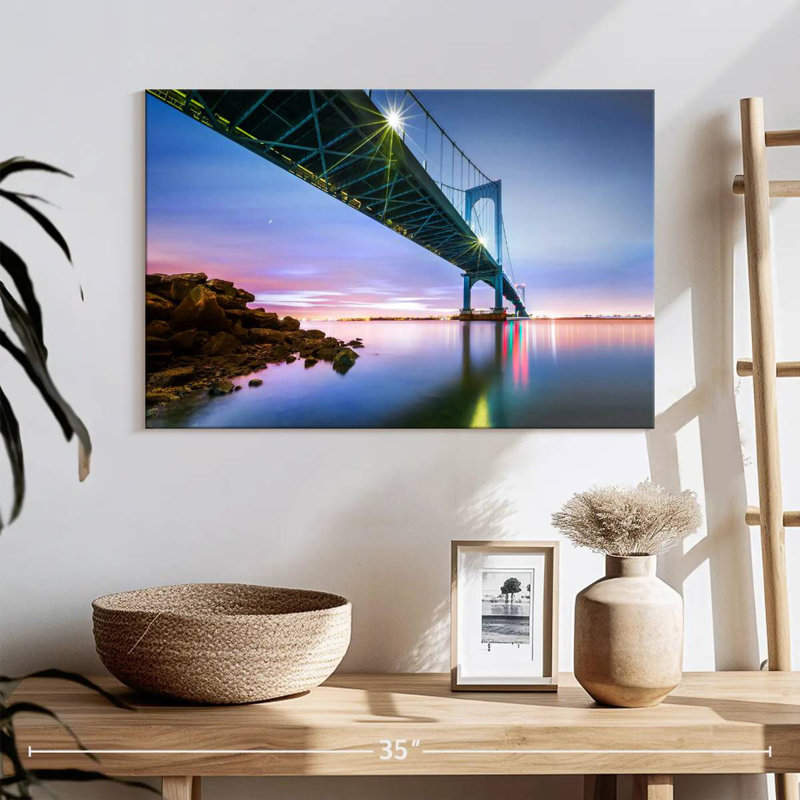 Lilie Whitestone Bridge At Dusk, 16" H x 24" W
