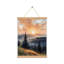 Coucher de soleil coucher de soleil, art mural volute suspendu, cintre en bois intégré, 16 x 24