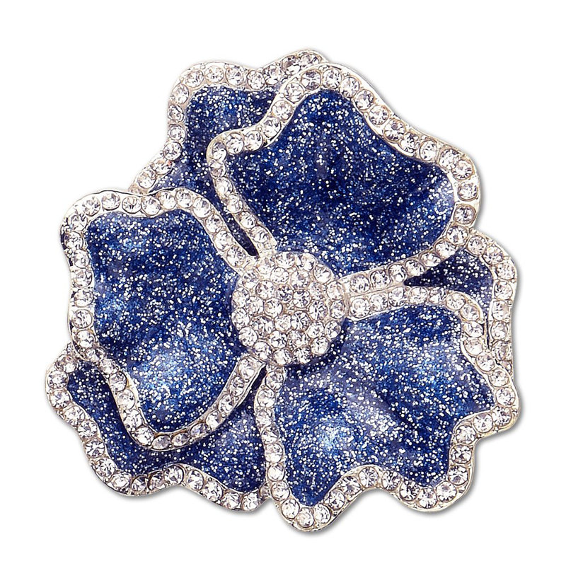 Crystal Flower Napkin Ring, Blue