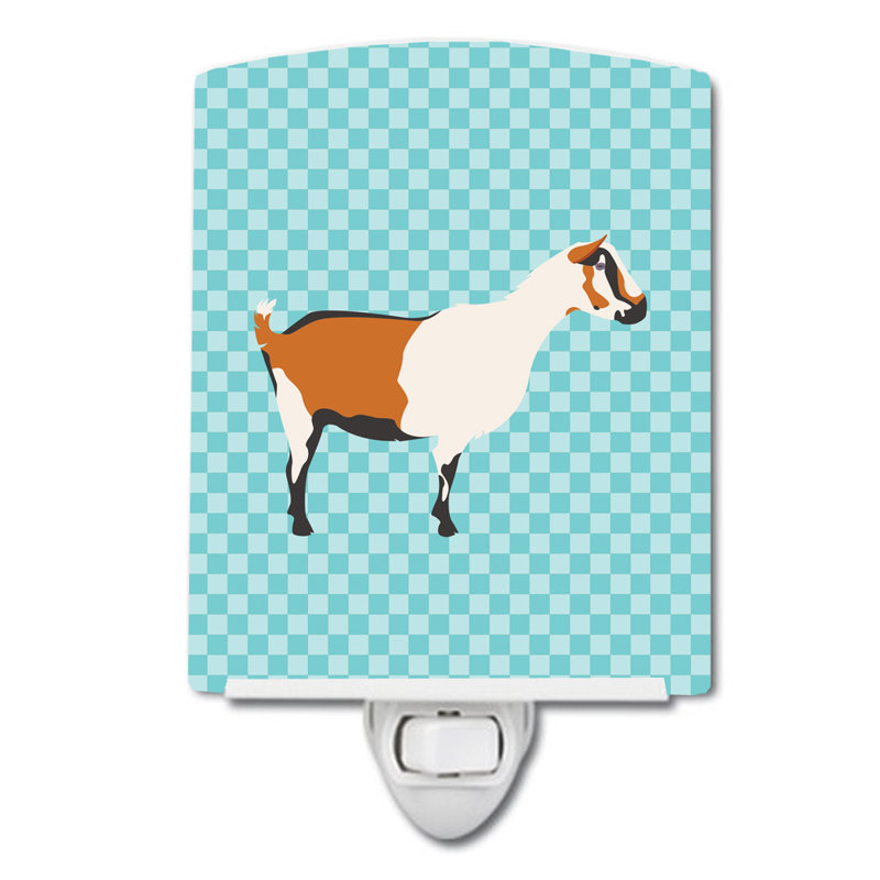 Alpine Goat Check Ceramic Night Light