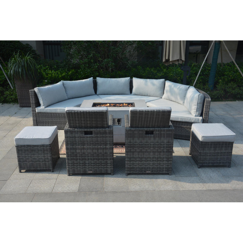 10 - Person Patio Conversation Set with Cushions